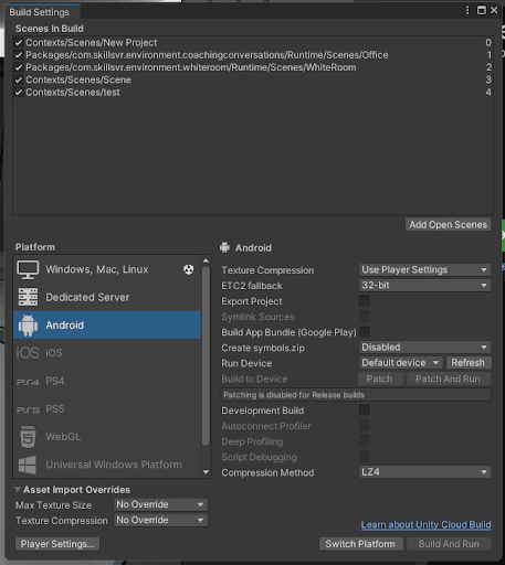 Unity icon beside Android